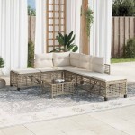 vidaXL Set mobilier colțar de grădină cu perne 3 piese bej poliratan vidaXL Set mobilier colțar de grădină cu perne 3 piese bej poliratan