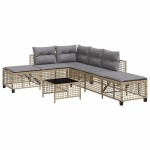 vidaXL Set mobilier colțar de grădină cu perne 3 piese bej poliratan vidaXL Set mobilier colțar de grădină cu perne 3 piese bej poliratan