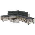 vidaXL Set mobilier colțar grădină perne 3 piese gri deschis poliratan vidaXL Set mobilier colțar grădină perne 3 piese gri deschis poliratan