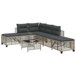 vidaXL Set mobilier colțar grădină perne 3 piese gri deschis poliratan vidaXL Set mobilier colțar grădină perne 3 piese gri deschis poliratan