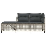 vidaXL Set mobilier colțar grădină perne 3 piese gri deschis poliratan vidaXL Set mobilier colțar grădină perne 3 piese gri deschis poliratan