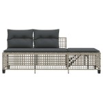 vidaXL Set mobilier colțar grădină perne 3 piese gri deschis poliratan vidaXL Set mobilier colțar grădină perne 3 piese gri deschis poliratan