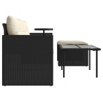 vidaXL Set mobilier de grădină cu perne, 3 piese, negru, poliratan vidaXL Set mobilier de grădină cu perne, 3 piese, negru, poliratan