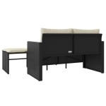 vidaXL Set mobilier de grădină cu perne, 3 piese, negru, poliratan vidaXL Set mobilier de grădină cu perne, 3 piese, negru, poliratan