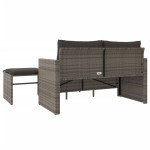 vidaXL Set canapea de grădină cu perne, 3 piese, gri, poliratan vidaXL Set canapea de grădină cu perne, 3 piese, gri, poliratan