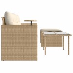 vidaXL Set canapele de grădină, 3 piese, cu perne, bej, poliratan vidaXL Set canapele de grădină, 3 piese, cu perne, bej, poliratan