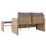 vidaXL Set canapele de grădină, 3 piese, cu perne, bej, poliratan
