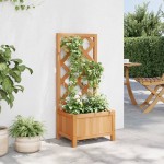 vidaXL Jardinieră cu spalier, maro, lemn masiv de brad