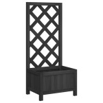 vidaXL Jardinieră cu spalier, negru, lemn masiv de brad vidaXL Jardinieră cu spalier, negru, lemn masiv de brad