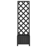 vidaXL Jardinieră cu spalier, negru, lemn masiv de brad