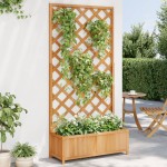 vidaXL Jardinieră cu spalier, maro, lemn masiv de brad vidaXL Jardinieră cu spalier, maro, lemn masiv de brad