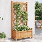 vidaXL Jardinieră cu spalier, maro, lemn masiv de brad vidaXL Jardinieră cu spalier, maro, lemn masiv de brad