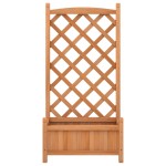 vidaXL Jardinieră cu spalier, maro, lemn masiv de brad vidaXL Jardinieră cu spalier, maro, lemn masiv de brad