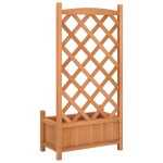 vidaXL Jardinieră cu spalier, maro, lemn masiv de brad vidaXL Jardinieră cu spalier, maro, lemn masiv de brad