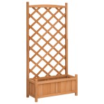 vidaXL Jardinieră cu spalier, maro, lemn masiv de brad vidaXL Jardinieră cu spalier, maro, lemn masiv de brad