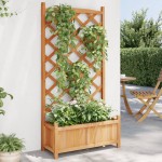 vidaXL Jardinieră cu spalier, maro, lemn masiv de brad vidaXL Jardinieră cu spalier, maro, lemn masiv de brad