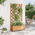 vidaXL Jardinieră cu spalier, maro, lemn masiv de brad vidaXL Jardinieră cu spalier, maro, lemn masiv de brad