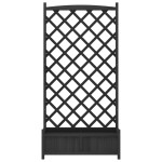 vidaXL Jardinieră cu spalier, negru, lemn masiv de brad vidaXL Jardinieră cu spalier, negru, lemn masiv de brad