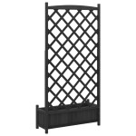 vidaXL Jardinieră cu spalier, negru, lemn masiv de brad vidaXL Jardinieră cu spalier, negru, lemn masiv de brad