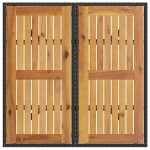 vidaXL Masă grădină, blat din lemn acacia, negru 80x80x75 cm poliratan