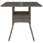 vidaXL Masă de grădină cu blat din sticlă, gri, 80x80x75 cm, poliratan vidaXL Masă de grădină cu blat din sticlă, gri, 80x80x75 cm, poliratan