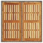 vidaXL Masă grădină, blat din lemn acacia gri 90x90x75 cm poliratan