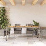 vidaXL Masă grădină, blat din lemn acacia gri 190x90x75 cm poliratan vidaXL Masă grădină, blat din lemn acacia gri 190x90x75 cm poliratan