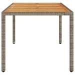 vidaXL Masă grădină, blat din lemn acacia gri 190x90x75 cm poliratan vidaXL Masă grădină, blat din lemn acacia gri 190x90x75 cm poliratan