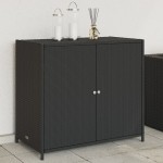 vidaXL Dulap depozitare de grădină, negru, 83x45x76 cm, poliratan vidaXL Dulap depozitare de grădină, negru, 83x45x76 cm, poliratan