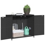 vidaXL Dulap depozitare de grădină, negru, 83x45x76 cm, poliratan vidaXL Dulap depozitare de grădină, negru, 83x45x76 cm, poliratan