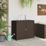 vidaXL Dulap depozitare de grădină, maro, 83x45x76 cm, poliratan vidaXL Dulap depozitare de grădină, maro, 83x45x76 cm, poliratan
