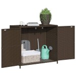vidaXL Dulap depozitare de grădină, maro, 83x45x76 cm, poliratan vidaXL Dulap depozitare de grădină, maro, 83x45x76 cm, poliratan