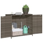vidaXL Dulap depozitare de grădină, gri, 83x45x76 cm, poliratan vidaXL Dulap depozitare de grădină, gri, 83x45x76 cm, poliratan