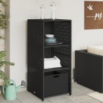 vidaXL Dulap depozitare de grădină, negru, 50x55x115 cm, poliratan vidaXL Dulap depozitare de grădină, negru, 50x55x115 cm, poliratan
