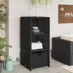 vidaXL Dulap depozitare de grădină, negru, 50x55x115 cm, poliratan vidaXL Dulap depozitare de grădină, negru, 50x55x115 cm, poliratan