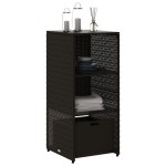 vidaXL Dulap depozitare de grădină, negru, 50x55x115 cm, poliratan vidaXL Dulap depozitare de grădină, negru, 50x55x115 cm, poliratan