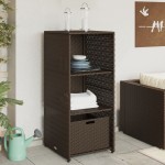 vidaXL Dulap depozitare de grădină, maro, 50x55x115 cm, poliratan vidaXL Dulap depozitare de grădină, maro, 50x55x115 cm, poliratan