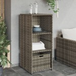 vidaXL Dulap depozitare de grădină, gri, 50x55x115 cm, poliratan vidaXL Dulap depozitare de grădină, gri, 50x55x115 cm, poliratan