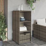 vidaXL Dulap depozitare de grădină, gri, 50x55x115 cm, poliratan vidaXL Dulap depozitare de grădină, gri, 50x55x115 cm, poliratan