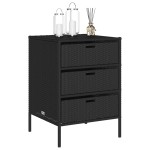 vidaXL Dulap depozitare de grădină, negru, 55x59x80 cm, poliratan vidaXL Dulap depozitare de grădină, negru, 55x59x80 cm, poliratan