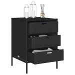 vidaXL Dulap depozitare de grădină, negru, 55x59x80 cm, poliratan vidaXL Dulap depozitare de grădină, negru, 55x59x80 cm, poliratan