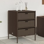 vidaXL Dulap depozitare de grădină, maro, 55x59x80 cm, poliratan vidaXL Dulap depozitare de grădină, maro, 55x59x80 cm, poliratan