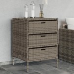 vidaXL Dulap depozitare de grădină, gri, 55x59x80 cm, poliratan vidaXL Dulap depozitare de grădină, gri, 55x59x80 cm, poliratan