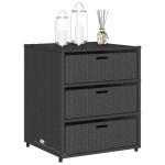 vidaXL Dulap depozitare de grădină, negru, 55x59x69 cm, poliratan vidaXL Dulap depozitare de grădină, negru, 55x59x69 cm, poliratan