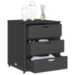 vidaXL Dulap depozitare de grădină, negru, 55x59x69 cm, poliratan vidaXL Dulap depozitare de grădină, negru, 55x59x69 cm, poliratan