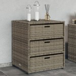 vidaXL Dulap depozitare de grădină, gri, 55x59x69 cm, poliratan vidaXL Dulap depozitare de grădină, gri, 55x59x69 cm, poliratan