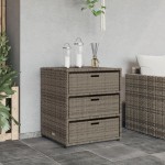 vidaXL Dulap depozitare de grădină, gri, 55x59x69 cm, poliratan vidaXL Dulap depozitare de grădină, gri, 55x59x69 cm, poliratan