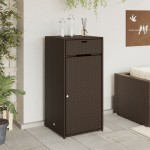 vidaXL Dulap depozitare de grădină, maro, 55x55x111 cm, poliratan vidaXL Dulap depozitare de grădină, maro, 55x55x111 cm, poliratan