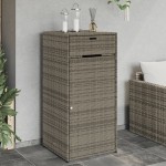 vidaXL Dulap depozitare de grădină, gri, 55x55x111 cm, poliratan vidaXL Dulap depozitare de grădină, gri, 55x55x111 cm, poliratan