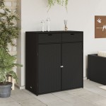 vidaXL Dulap depozitare de grădină, negru, 105x55x113 cm, poliratan vidaXL Dulap depozitare de grădină, negru, 105x55x113 cm, poliratan